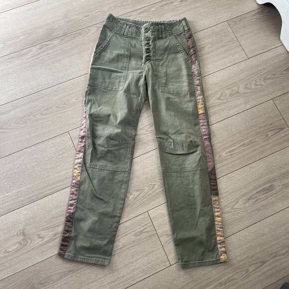 Anthropologie Pilcro Wanderer Utility Pants Women's Size 26 Green Camping Hiking - Picture 4 of 14